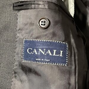 Canali Blazer Mens 44L Gray Wool 2 Button Sport Coat Jacket Made In Italy Satels